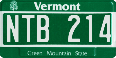 VT license plate NTB214
