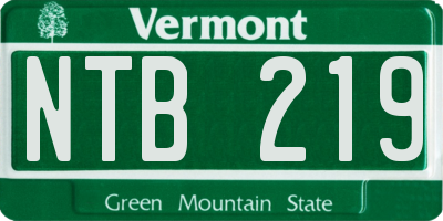 VT license plate NTB219