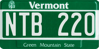 VT license plate NTB220