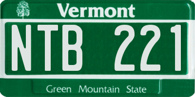 VT license plate NTB221