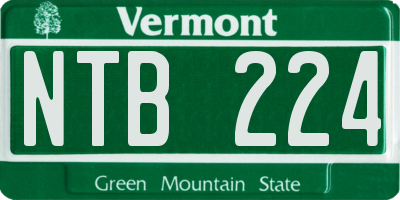VT license plate NTB224