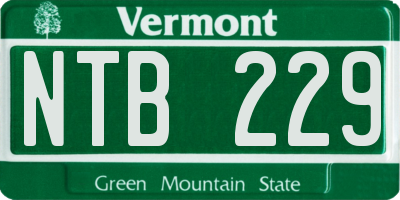 VT license plate NTB229