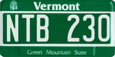 VT license plate NTB230