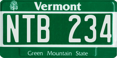 VT license plate NTB234