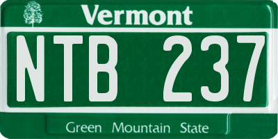 VT license plate NTB237