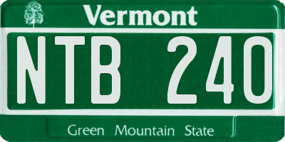 VT license plate NTB240