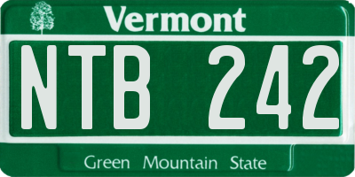 VT license plate NTB242