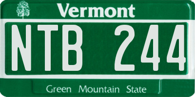 VT license plate NTB244
