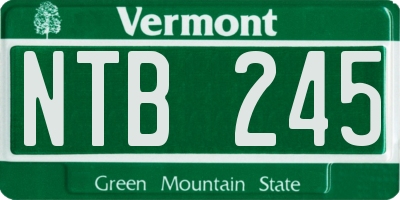 VT license plate NTB245