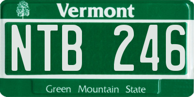 VT license plate NTB246