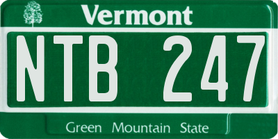 VT license plate NTB247