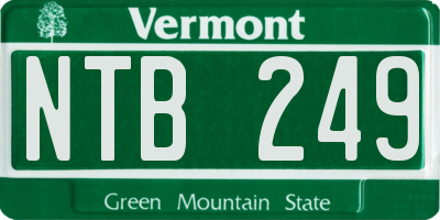 VT license plate NTB249