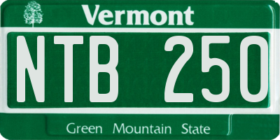 VT license plate NTB250
