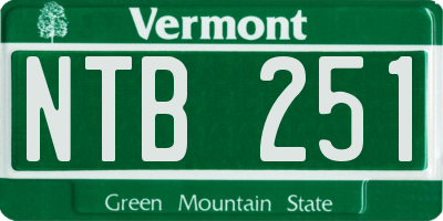 VT license plate NTB251