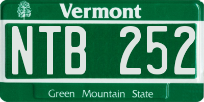 VT license plate NTB252