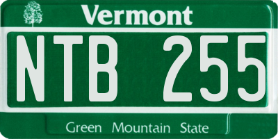 VT license plate NTB255
