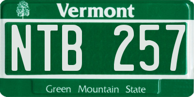 VT license plate NTB257