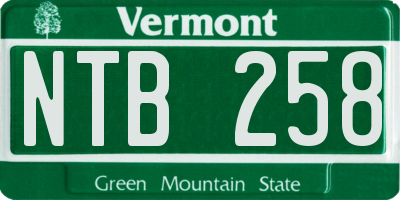 VT license plate NTB258