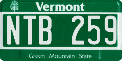 VT license plate NTB259
