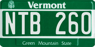 VT license plate NTB260