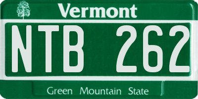 VT license plate NTB262