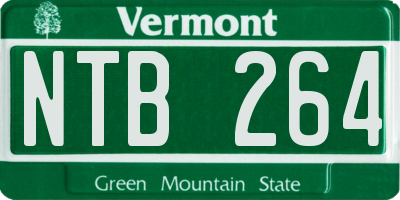 VT license plate NTB264