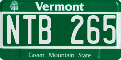 VT license plate NTB265