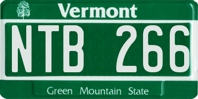 VT license plate NTB266