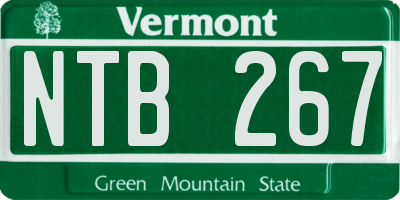 VT license plate NTB267