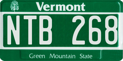 VT license plate NTB268