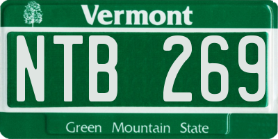VT license plate NTB269