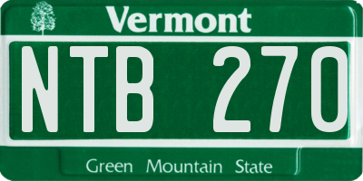 VT license plate NTB270