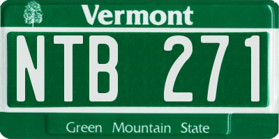 VT license plate NTB271