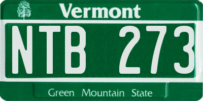VT license plate NTB273