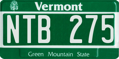 VT license plate NTB275