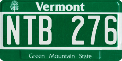 VT license plate NTB276