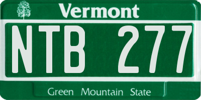 VT license plate NTB277