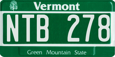VT license plate NTB278