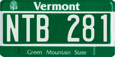 VT license plate NTB281
