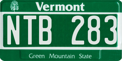 VT license plate NTB283