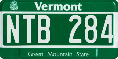 VT license plate NTB284