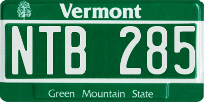VT license plate NTB285
