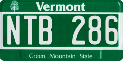 VT license plate NTB286
