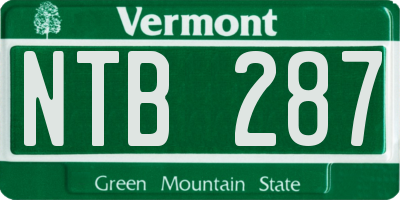 VT license plate NTB287