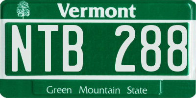 VT license plate NTB288