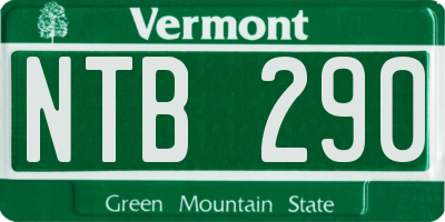 VT license plate NTB290