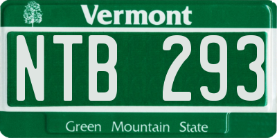 VT license plate NTB293