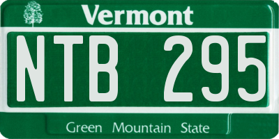VT license plate NTB295