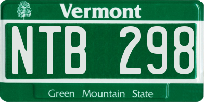 VT license plate NTB298