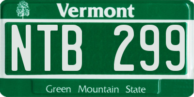 VT license plate NTB299